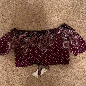 Beachy off the shoulder crop top